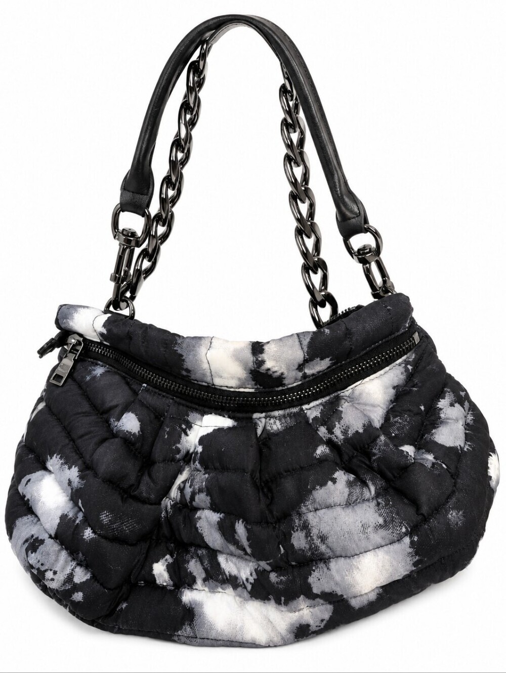 Think Royln #lifeonthefly Black Tie-Dye Quilted Shoulder Bag